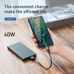 Cáp sạc ngắn Baseus Simple HW Type C 23cm (5A/40W Huawei Super Quick Charge, Sync Data )