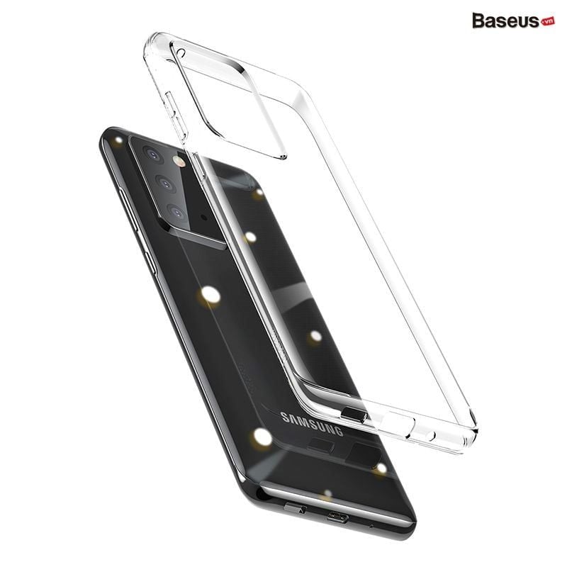 Ốp lưng Silicone trong suốt Baseus Simple Clear Case dùng cho Samsung Galaxy S20/S20 Plus/S20 Ultra (0.8mm, Anti-Yellowing, Transparent Soft TPU Case)