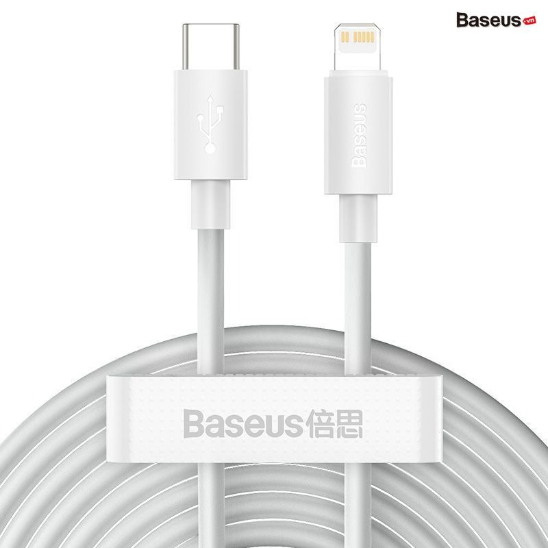 Bộ 02 cáp sạc nhanh Baseus Simple Wisdom (USB to Lightning/Type C/Micro USB, C to iPhone, ABS/TPE, Fast charge and Data Cable）