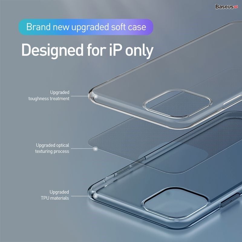 Ốp lưng Silicone trong suốt Baseus Simplicity Series dùng cho iPhone 11/ Pro/ Pro Max 2019 (Ultra Thin, Soft TPU Clear Case)