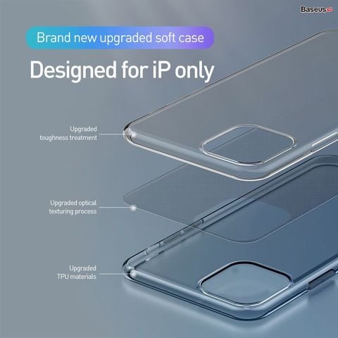 Ốp lưng trong suốt Baseus Simplicity Series – TPU mềm, siêu mỏng, chống trầy, cho iPhone 11/Pro/Pro Max (2019)