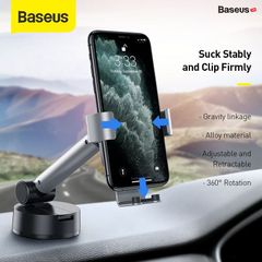 Bộ giá treo điện thoại dùng gắn kính hoặc táp lô trên xe hơi Baseus Simplism Gravity (Car Mount/Holder with Suction Base)