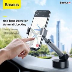 Bộ giá treo điện thoại dùng gắn kính hoặc táp lô trên xe hơi Baseus Simplism Gravity (Car Mount/Holder with Suction Base)