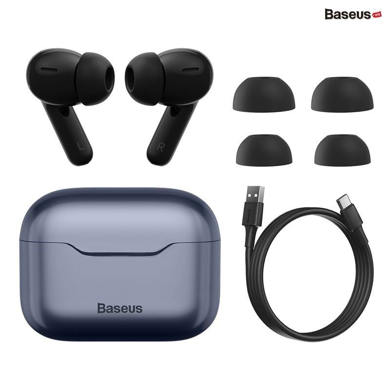 Tai nghe TWS chống ồn chủ động Baseus SIMU ANC S1/S1 Pro True Wireless Earphone (Chống ồn chủ động, Xuyên Âm, Hi Fi/Stereo, AAC/SBS, Dual Core DSP)