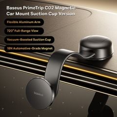 Giá Đỡ Điện Thoại Nam Châm Trên Ô Tô Baseus PrimeTrip C02 (Suction Cup Version, Flexible Aluminum Arm, 720° Full-Range View, Vacuum-Boosted Suction Cup, 18N Automotive-Grade Magnetic)