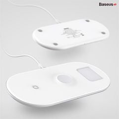 Bộ sạc không dây Baseus Smart 3 in 1 Wireless Charger For Phone, Apple Watch, Airpods (18W Max, Wireless Quick Charger)