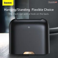 Thùng rác thông minh gắn lưng ghế Baseus Smart Cleaner Auto Car Trash Can dùng cho xe hơi (Kèm 2 cuộn/60 túi rác, Cảm biến đóng mở nắp tự động)