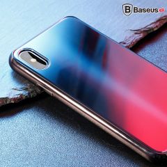 Ốp lưng kính tráng gương 3D Baseus Sparkling Case LV218 cho iPhone X (3D Glass + TPU)