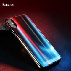 Ốp lưng kính tráng gương 3D Baseus Sparkling Case LV218 cho iPhone X (3D Glass + TPU)
