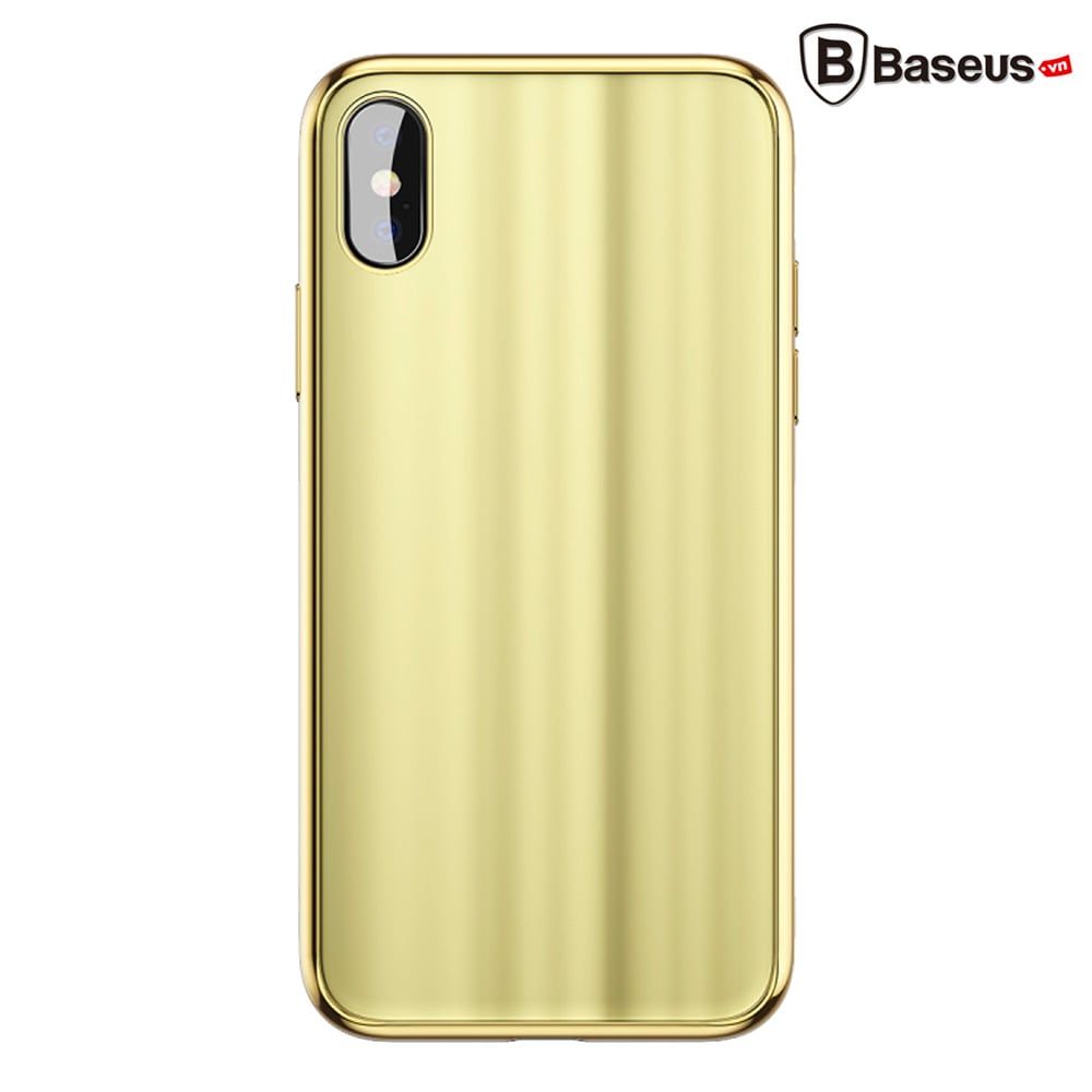 Ốp lưng kính tráng gương 3D Baseus Sparkling Case LV218 cho iPhone X (3D Glass + TPU)