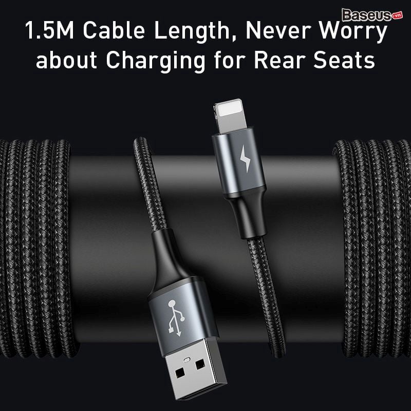 Cáp sạc Baseus LV720 – Lightning tích hợp 2 cổng USB, cấp nguồn ghế sau ô tô, USB to iP + Dual USB, tiện lợi và gọn gàng