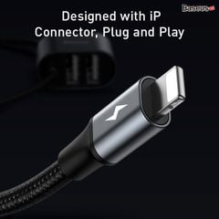 Cáp sạc Baseus LV720 – Lightning tích hợp 2 cổng USB, cấp nguồn ghế sau ô tô, USB to iP + Dual USB, tiện lợi và gọn gàng