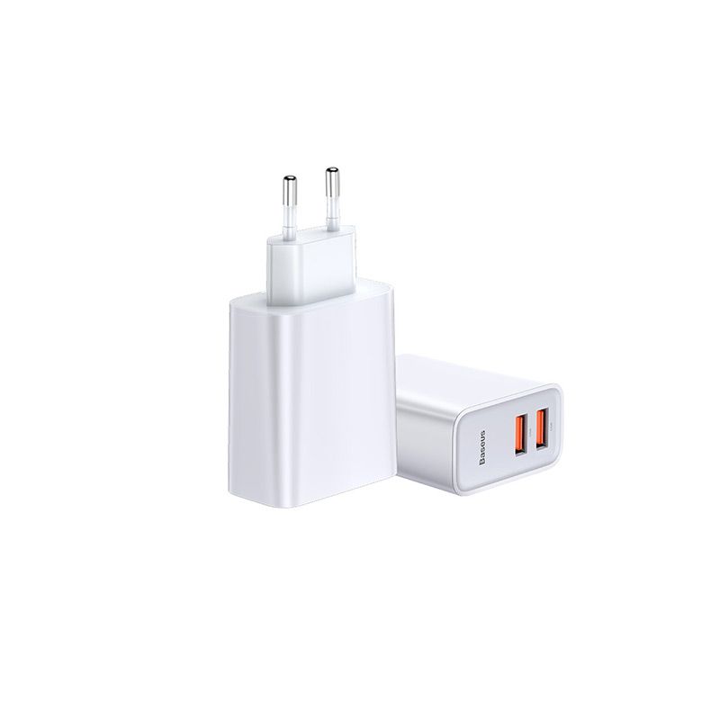 Bộ sạc nhanh đa năng Baseus Speed Dual Quick charger 30W dùng cho iPhone/ iPad/ Samsung/ Huawei (2 Port, Dual USB QC3.0 / USB QC3.0 + Type C PD)