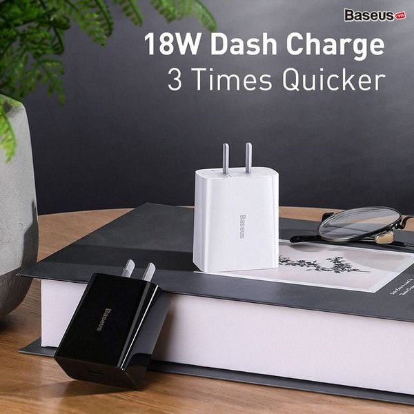 Cốc sạc nhanh Baseus Speed Mini QC/PD 18W (USB/Dual USB/Type C, PD/ Quick Charger)