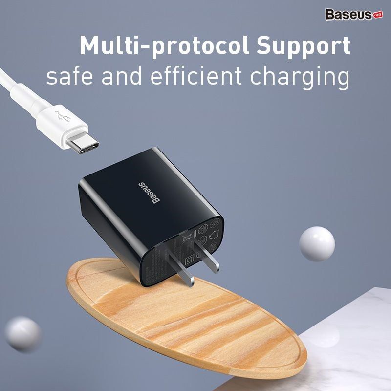 Cốc sạc nhanh Baseus Speed Mini QC/PD 18W (USB/Dual USB/Type C, PD/ Quick Charger)