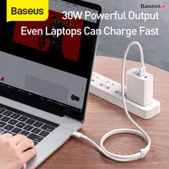 Bộ cốc sạc và dây cáp hỗ trợ sạc nhanh VOOC 4.0 Baseus Speed PPS Quick Charger C+A (With 1m 5A U-C Flash Cable, 30W)