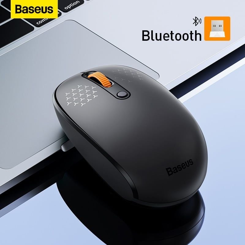 Chuột không dây Baseus F01B – 3 chế độ: 2.4GHz/Bluetooth 5.0/3.0, 1600dpi, dùng cho laptop, MacBook, iPad