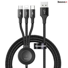 Cáp sạc 3 đầu tích hợp sạc không dây cho Apple Watch Baseus Star Ring Series 4 in 1 Wireless Charging Cable ( USB Type A to USB Type C/ Micro USB/ Lightning With Apple Watch charger)