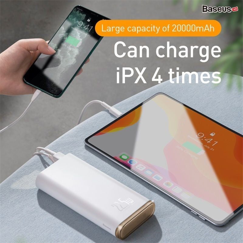 Pin dự phòng sạc nhanh Baseus Starlight Digital Display 20000mAh (22.5W, PD/ Quick Charge Dualway Power Bank )