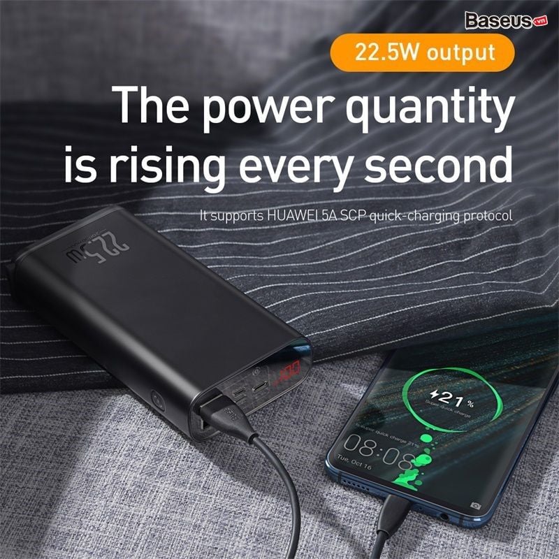 Pin dự phòng sạc nhanh Baseus Starlight Digital Display 20000mAh (22.5W, PD/ Quick Charge Dualway Power Bank )