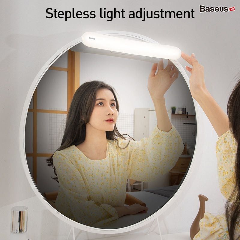 Đèn cảm ứng, pin sạc chuyên dùng cho gương trang điểm Baseus Sunshine Series - Stepless Dimmer Mirror Light (2200mAh, High CRI Lamp Beads, Stepless Dimming)