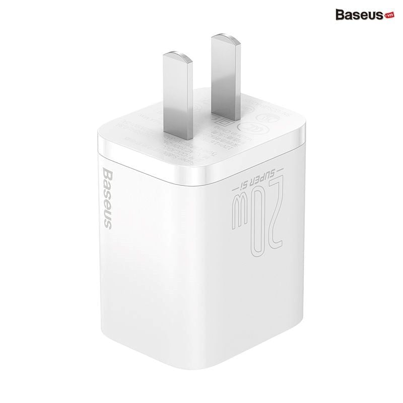 Bộ sạc nhanh, nhỏ gọn Baseus Super Si Quick Charger 20W dùng cho iPhone 12/iP11/XS Max (Type C, 20W/18W, PD/QC3.0 Quick charger)