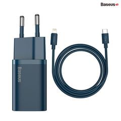 Bộ sạc nhanh, nhỏ gọn Baseus Super Si Quick Charger 20W dùng cho iPhone 12/iP11/XS Max (Type C, 20W/18W, PD/QC3.0 Quick charger)