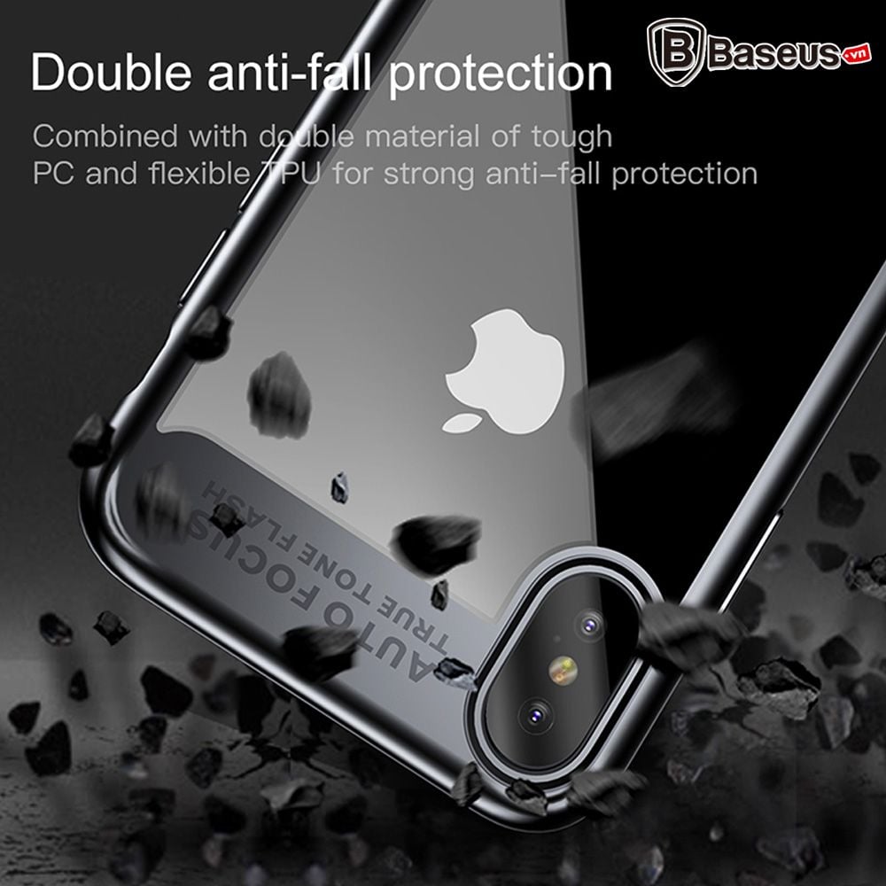 Ốp lưng trong suốt chống sốc Baseus Suthin Case cho iPhone X ( PC+TPU Hybrid Armor Case)