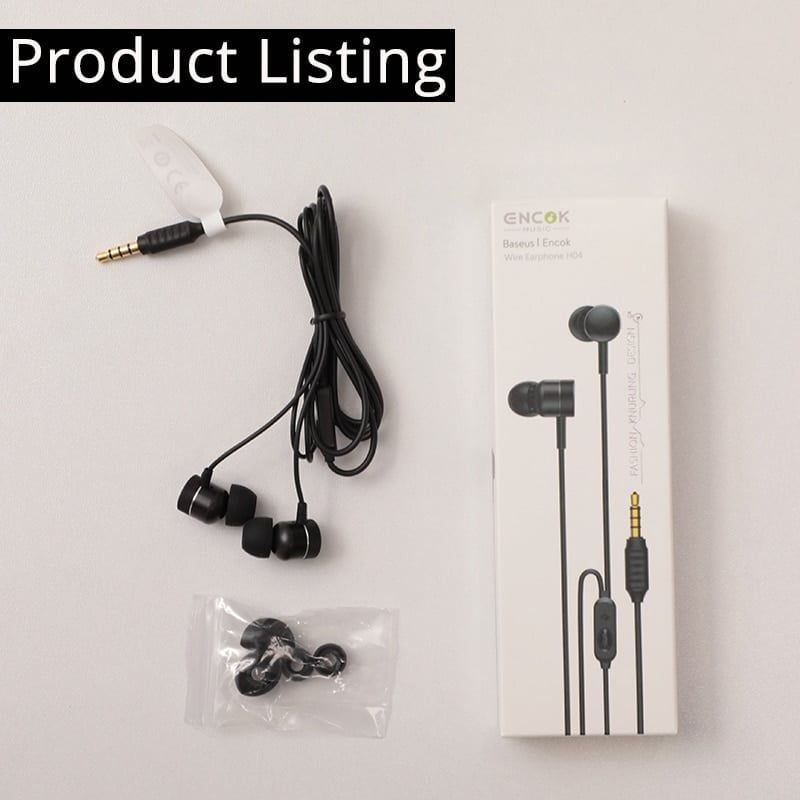 Tai nghe thể thao in-Ear Baseus Encok H04 Wear Steadily (Wired Earphone with Mic Stereo Headset Earbuds Earpiece)