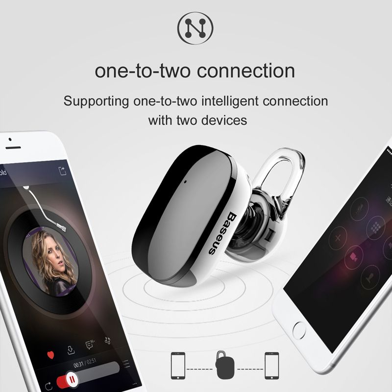 Tai nghe Bluetooth Baseus Encok Mini Wireless Earphone A02  - Kết nối cùng lúc 2 thiết bị (5h Call time, Bluetooth 4.1, Touch)