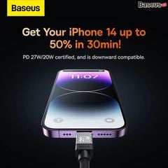 Cáp Sạc Nhanh Baseus CoolPlay Series Type C to Lightning PD 20W Fast Charging Cable Dùng Cho iPhone/iPad
