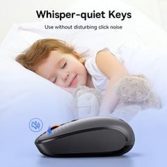 Chuột không dây Baseus F01B – 3 chế độ: 2.4GHz/Bluetooth 5.0/3.0, 1600dpi, dùng cho laptop, MacBook, iPad