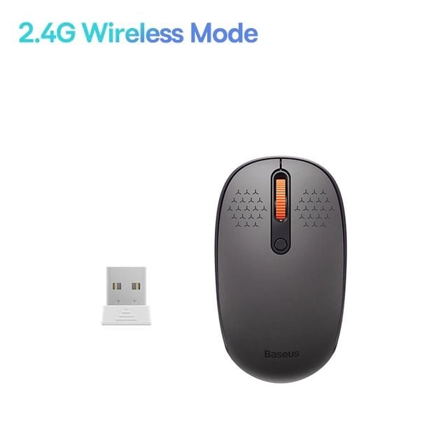 Chuột không dây Baseus F01B – 3 chế độ: 2.4GHz/Bluetooth 5.0/3.0, 1600dpi, dùng cho laptop, MacBook, iPad
