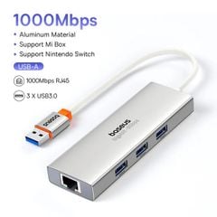 Hub Mở Rộng Baseus PortalJoy Series 4-Port Dùng Cho Laptop Macbook Smartphone (HUB USB 3.0 RJ45 1000Mbps)