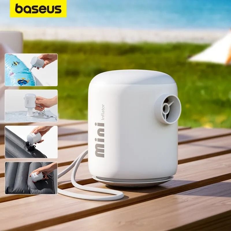 Máy Bơm Hơi Mini Kiêm Hút Chân Không Baseus PocketGo Portable (230L/min, 3500Pa)
