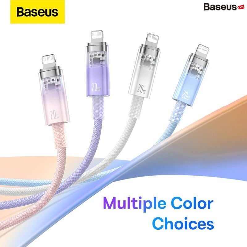 Cáp sạc nhanh Baseus Explorer Series 2 PD 20W C to Lightning – Tự ngắt, kiểm soát nhiệt, sạc iPhone/iPad