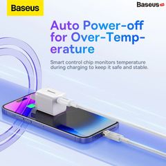 Cáp sạc nhanh Baseus Explorer Series 2 PD 20W C to Lightning – Tự ngắt, kiểm soát nhiệt, sạc iPhone/iPad
