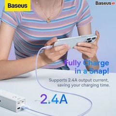 Cáp Sạc Nhanh Tự Ngắt Baseus Explorer Series 2 USB A to Lightning 2.4A dùng cho iPhone/ iPad (Smart Power-Off with Smart Temperature Control,Fast Charging Cable)