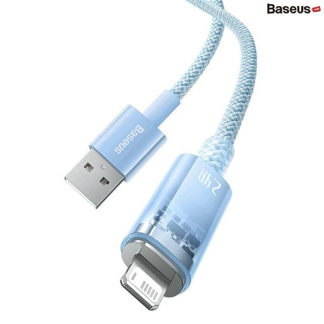 Cáp sạc nhanh tự ngắt Baseus Explorer Series 2 – USB A to Lightning 2.4A, cho iPhone/iPad, sạc thông minh, chống quá nhiệt