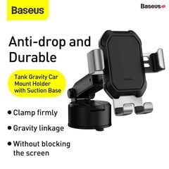 Giá đỡ điện thoại hút chân không dùng gắn kính hoặc táp lô trên xe hơi Baseus Tank Gravity Car Mount (Suction Base Holder for Car)