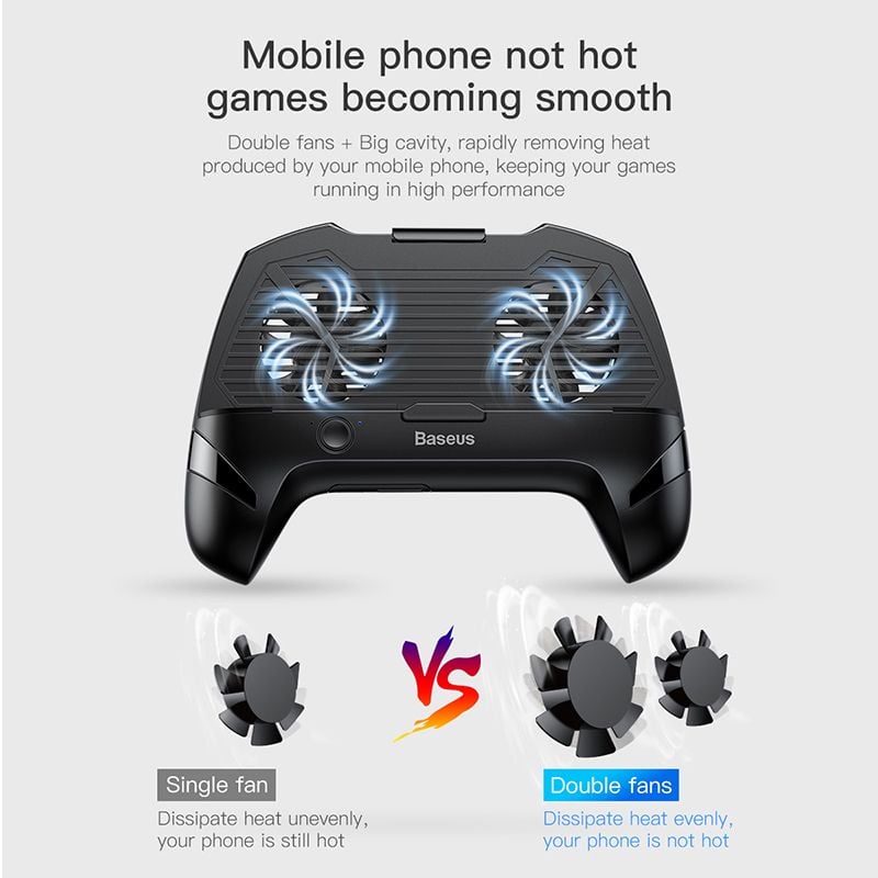 Tay cầm chơi game tản nhiệt Baseus Cool Play Gamepad tích pin sạc dự phòng 1200mAh (Dissipate-heat Hand Handle)