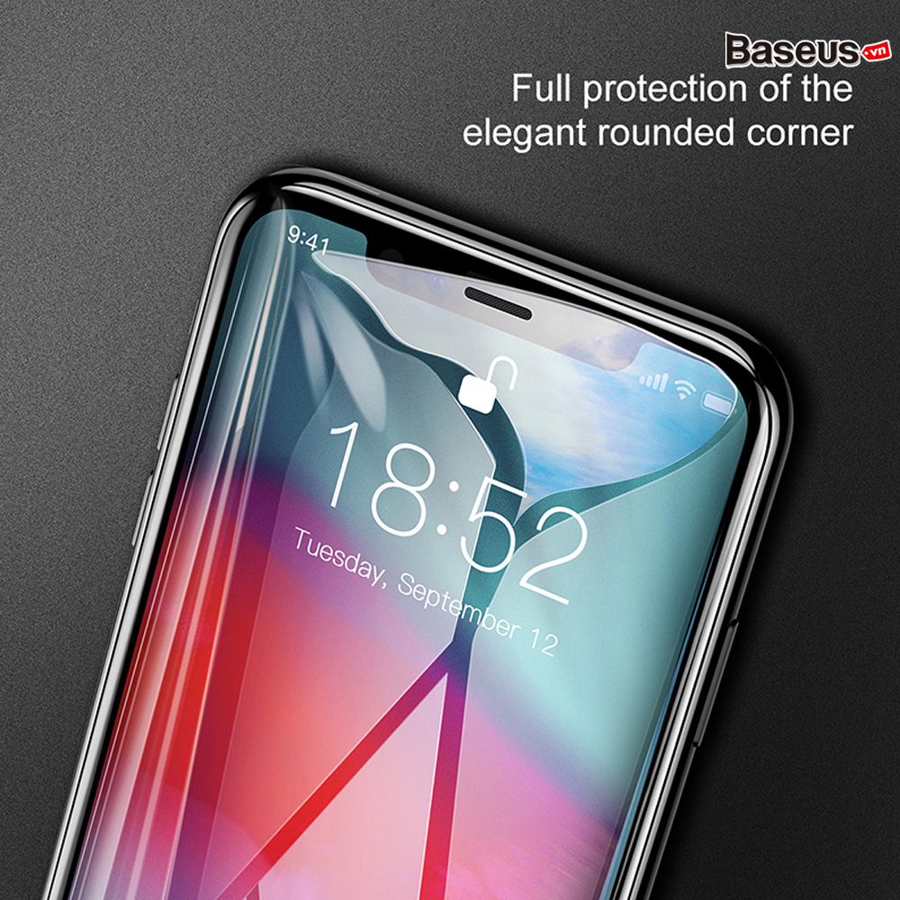 Kính cường lực 5 lớp siêu bền Baseus Rigid-edge 4D cho iPhone XR/ XS/ XS Max (0,3mm, Curved-screen Full Coverage tempered glass )