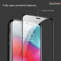 Kính cường lực 5 lớp siêu bền Baseus Rigid-edge 4D cho iPhone XR/ XS/ XS Max (0,3mm, Curved-screen Full Coverage tempered glass )