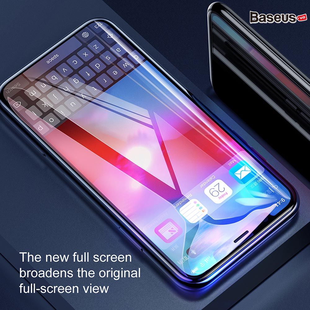 Kính cường lực 5 lớp siêu bền Baseus Rigid-edge 4D cho iPhone XR/ XS/ XS Max (0,3mm, Curved-screen Full Coverage tempered glass )