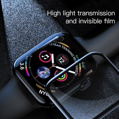 Kính cường lực Full viền 5 lớp chống trầy Baseus Full Screen Curved Tempered Glass dùng cho Apple Watch Series 1/2/3/4 - 38mm/42mm/40mm/44mm (0.3 mm, 3D, 9H Full Coverage Tempered Glass)