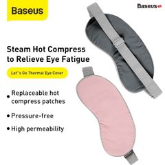 Miếng che mắt khi ngủ / nghỉ ngơi Baseus Thermal Series Eye Cover (with 2 Packs of Hot Compress Patches for Replacement)