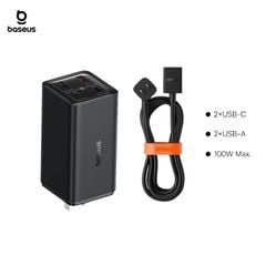 Củ Sạc Nhanh Baseus GaN6 Pro Fast Charger 2C+2U 100W (Tặng kèm cáp nối dài 1m)