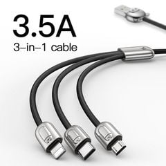 Cáp sạc và truyền dữ liệu tốc độ cao Baseus Three Little Pigs 3-in-1 USB Cable ( USB Type A to USB Type C/ Micro USB/ Lightning  3.5A Fast Charging & Sync Data Cable)