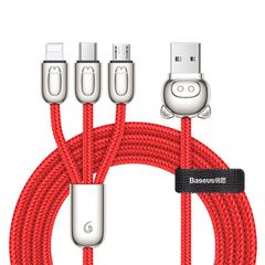 Cáp sạc và truyền dữ liệu tốc độ cao Baseus Three Little Pigs 3-in-1 USB Cable ( USB Type A to USB Type C/ Micro USB/ Lightning  3.5A Fast Charging & Sync Data Cable)