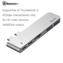 Bộ Hub chuyển đổi 5 trong 1 dành cho Macbook Pro (Thunderbolt 3 / Dual Type C to USB 3.0 / HDMI / Type C Female HUB Converter)